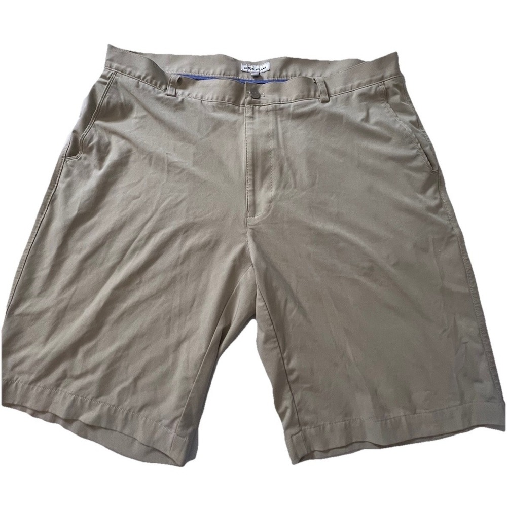 Peter Millar Shorts 38 Cream Performance Golf Polyester Classic Lightweight(078)